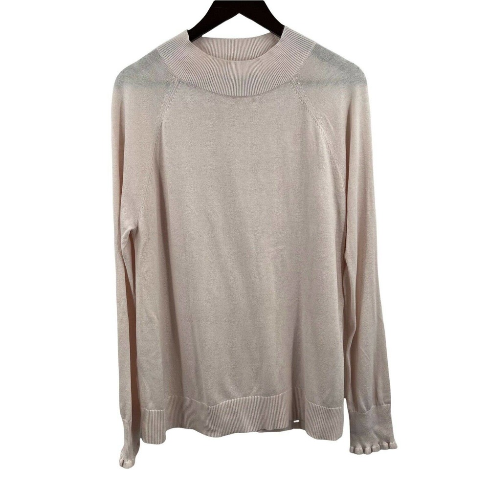 Loft Pink Sweater with Ruffle Cuff Sleeve‎ Size Large
